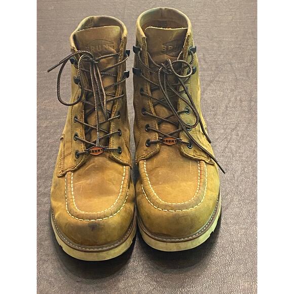 Brunt Marin Unlined Leather Moc Toe Work Boots Size 12 Brown EH ASTM F2892 - Picture 1 of 11
